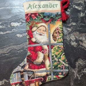 Dimensions 2007 Cross Stitch Santa Christmas Stocking Personalized Alexander